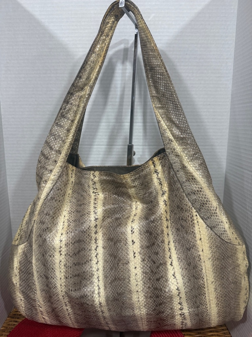 Beirn brand real snakeskin hobo bag